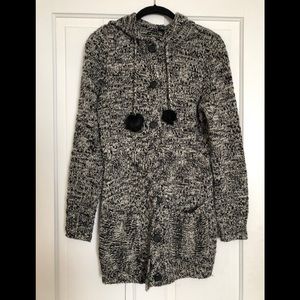 H&M Marbled Hooded Cardigan